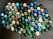 Vintage Single Color Glass Marble Lot Of 100 Clearies Various Colors And Sizes