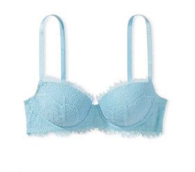 Victoria's Secret Dream Angels Lightly Lined Demi Bra 38DDD Light Blue Lace $59