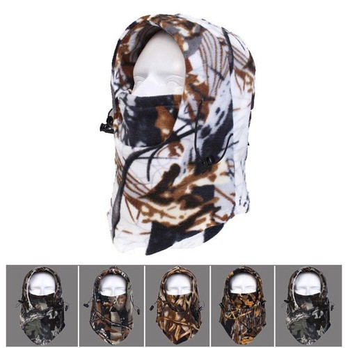Balaclava Face Mask Fleece Fishing Hunting Ski Windproof Camo Hood Neck Cover US - Picture 3 of 30