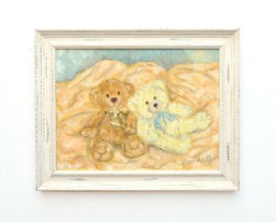Original gerahmtes Ölgemälde Gelb und Honig Teddys Tedi J Lucas