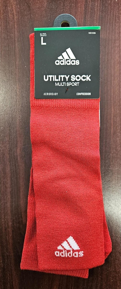 Adidas Unisex Utility Training Knee High Socks RED L LARGE