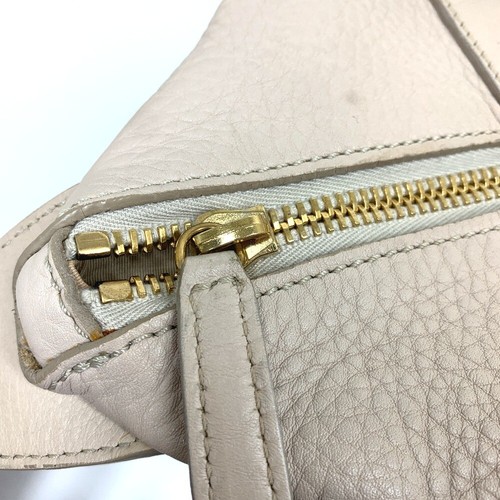 CELINE Old logo Mini Boston Bag Hand Bag Leather Beige - Picture 11 of 17