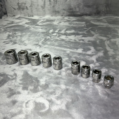 Snap On Tools 9pc Chrome 12pt. SAE Sockets 3/8'' Dr. F1 And F2  7/8-5/16 READ USA
