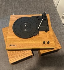 LP No.1 Bluetooth Vinyl Record Player with External Speakers 3-Speed Belt-Drive