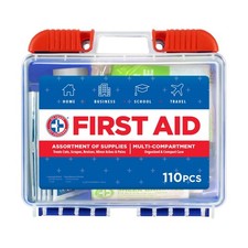 110-Piece First Aid Kit for Home, Office, Car, School  Travel - Emergency  Out