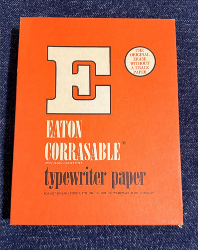 Eaton Corrasable Typewriter Paper Medium Kokle Finish 8.5" x 11" 500 Sheets 16lb
