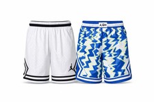 Nike Jordan Basketball Shorts Herren M Dri-Fit Jumpman Weiß/Blau Sommer Sport...