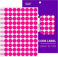1320 Pcs 3/4 Inch Fluorescent Pink Round Dot Stickers, Color Coding Labels