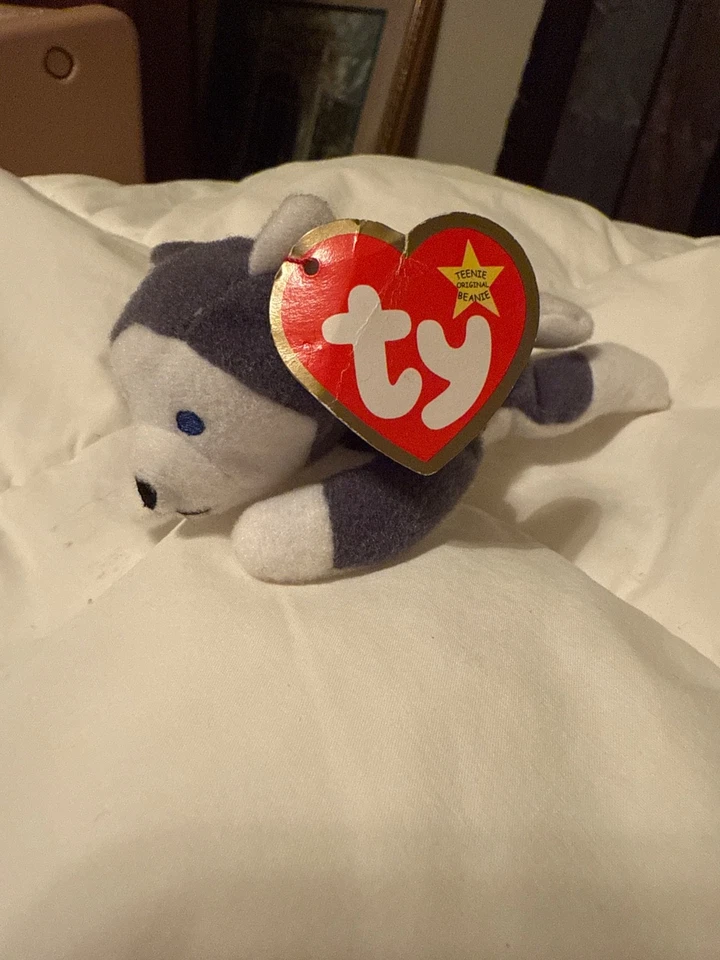 Ty Teenie Beanie Baby "Nook the Husky", 4 pulgadas, con errores, raro, juguete Happy Meal Foto 2 de 4