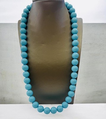 TURQUOISE QUATTROFLOWER NECKLACE - Round Turquoise Balls - Silver 