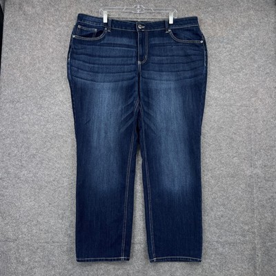 Maurices Jeans Womens 14 Blue Dark Wash Straight Regular Fit Denim 5-Pocket