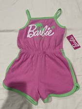 Girls Barbie Tank Romper Pink Sz M 7-8 