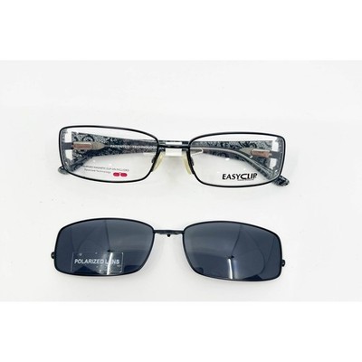 EasyClip Eyeglasses Women Black  Magnetic Polarized Clip On T9922 55-17-135