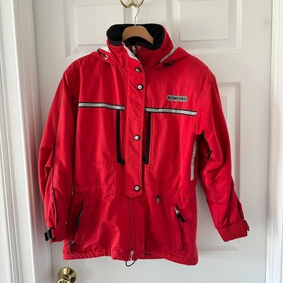 Y2K Vintage Obermeyer Women s Ski Jacket Red Insulated Stowaway Hood Size 6