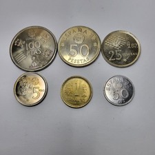 1980 Spain 50c, 1, 5, 25, 50, 100 Pesetas 6 Coin Set World Cup Soccer España 82 