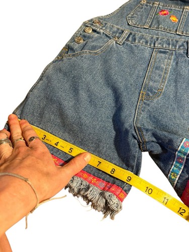 Vintage Looney Tunes Tweety Bird Jean Overall Shorts Embroidered - Picture 14 of 15