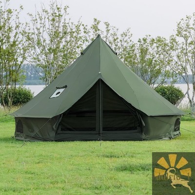 Oxford Bellzelt Familien Camping Gruen 4m Jurte Ofenanschluss Glockenzelt