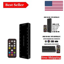 ARGB PWM Fan Hub with Controller - 9 Port RGB PWM Splitter for PC Cooling