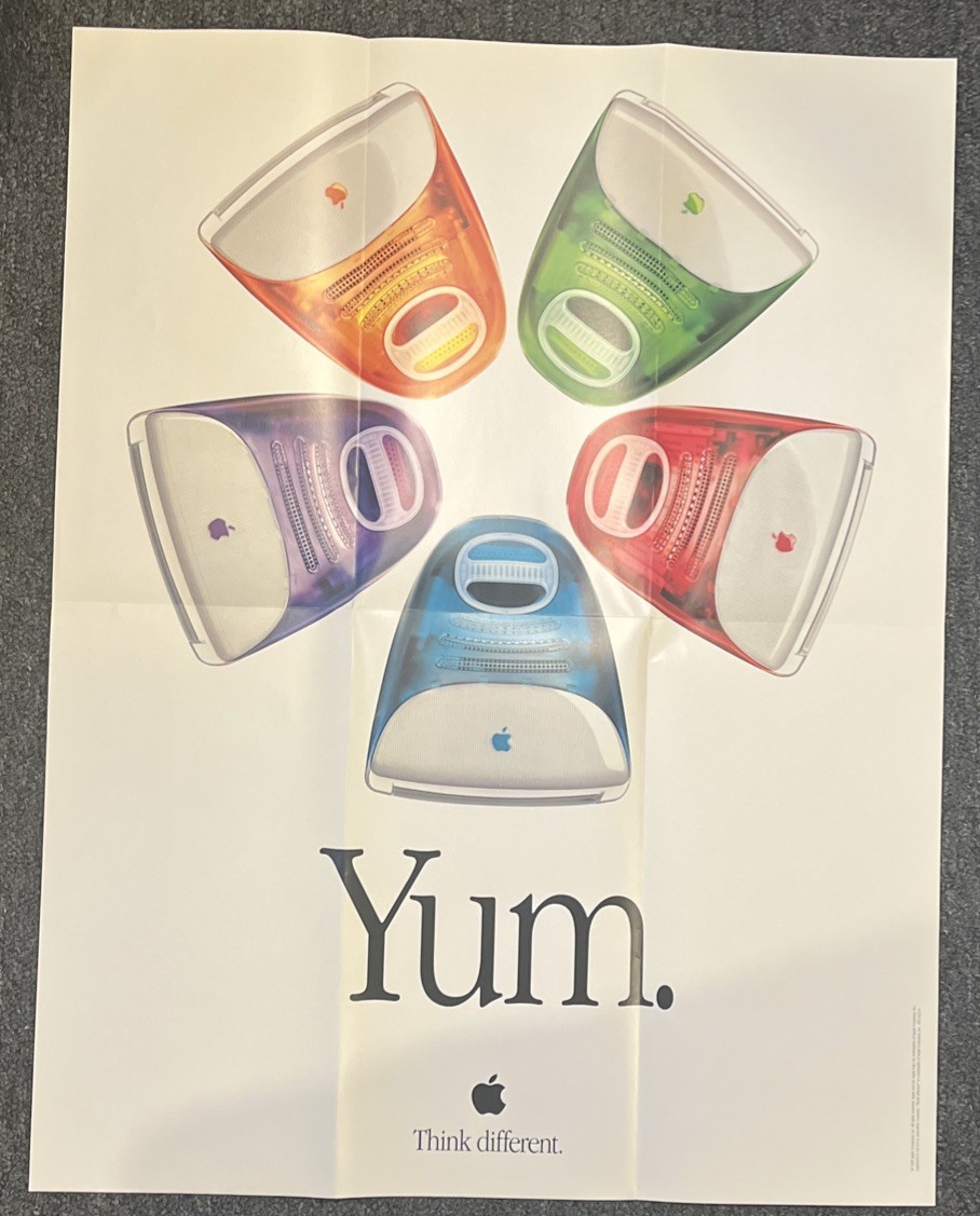 Vintage Apple Computers YUM Poster Colors Macintosh Mac Think