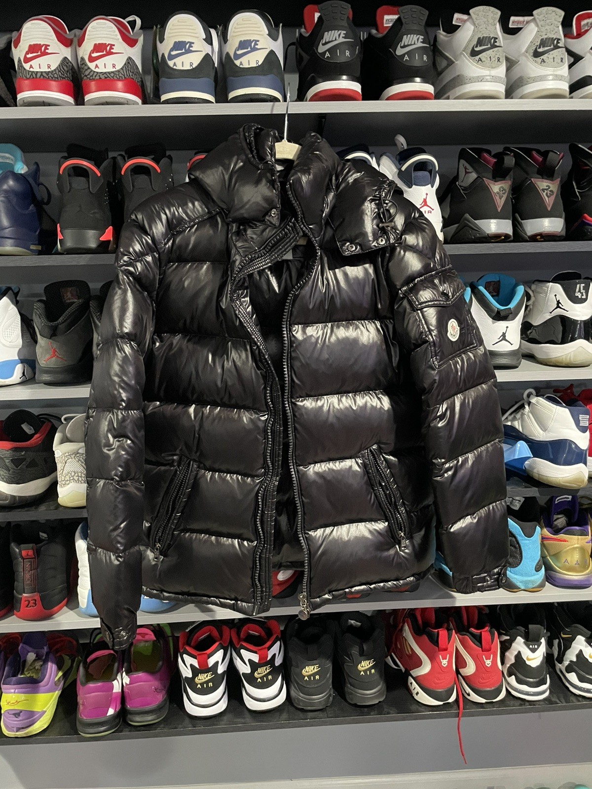 Men’s Moncler Maya Hooded Short Down Puffer Jacket Black Size 4 (runs small)