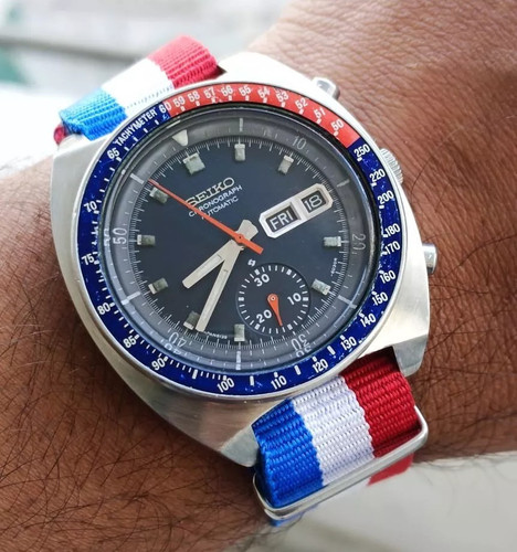 Vintage Seiko 6139-6002 Automatic Chronograph Pepsi Pogue Japan Men's Watch