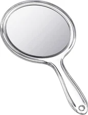 Jetec Hand Mirror Double-Sided Handheld Mirror 1X/ 2X Magnifying Mirror with Han