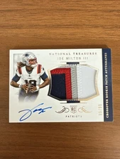 Joe Milton National Treasure Patch Auto 99/99 Bookend New England Pats Cowboys