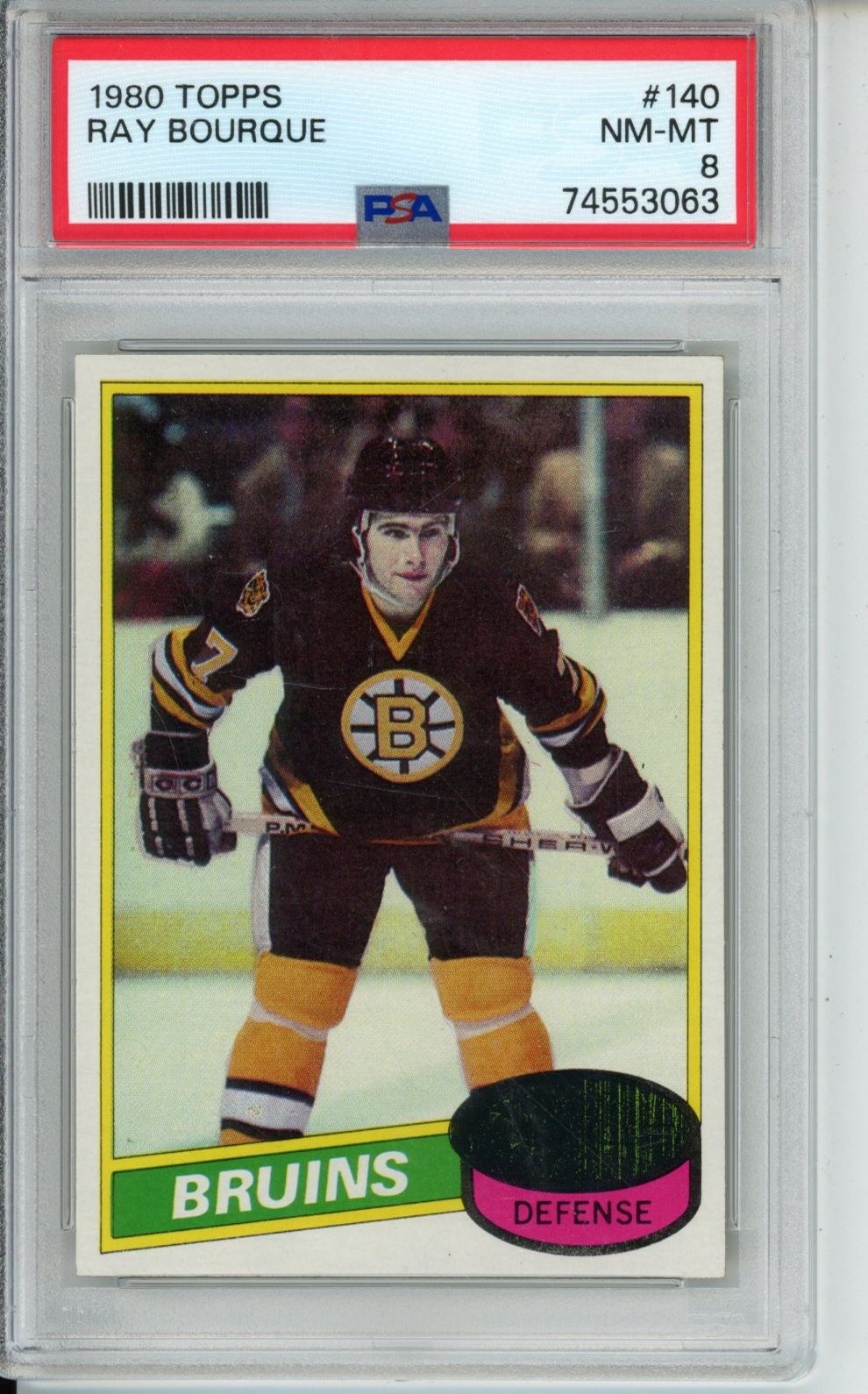1980-81 Topps Ray Bourque #140 Rookie PSA 8