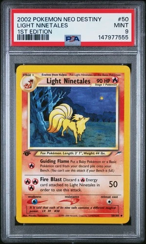2002 POKEMON NEO DESTINY 1ST EDITION #50 LIGHT NINETALES PSA 9
