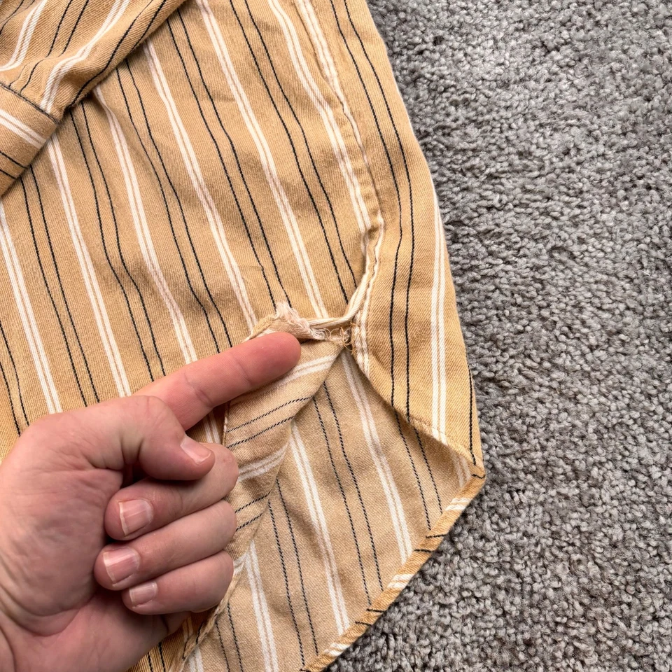 Camisa de Colección DC Cowboy Equipment Para Hombre 2XL Beige Cola Larga Hecha en el Oeste EE. UU. Foto 3 de 4