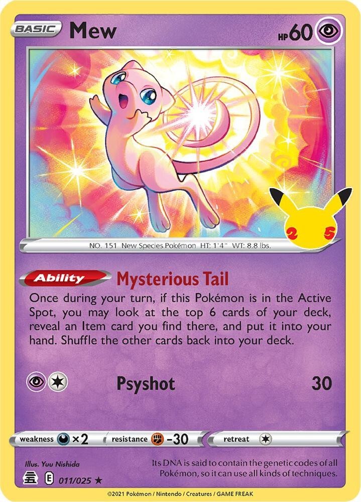 LP Mew Holo Rare Celebrations Pokemon Lightly Played 011/025