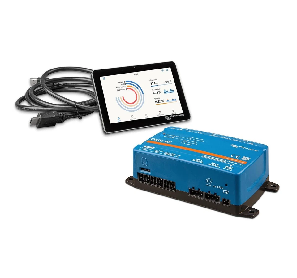 Victron Energy GX 50 touch screen & Cerbo-MK2 Connectivity power system monitor