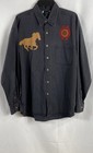 Vintage Y2K Moxie Men's Western Shirt Faded Black Horse Applique Santa Fe Sz L — photo 1