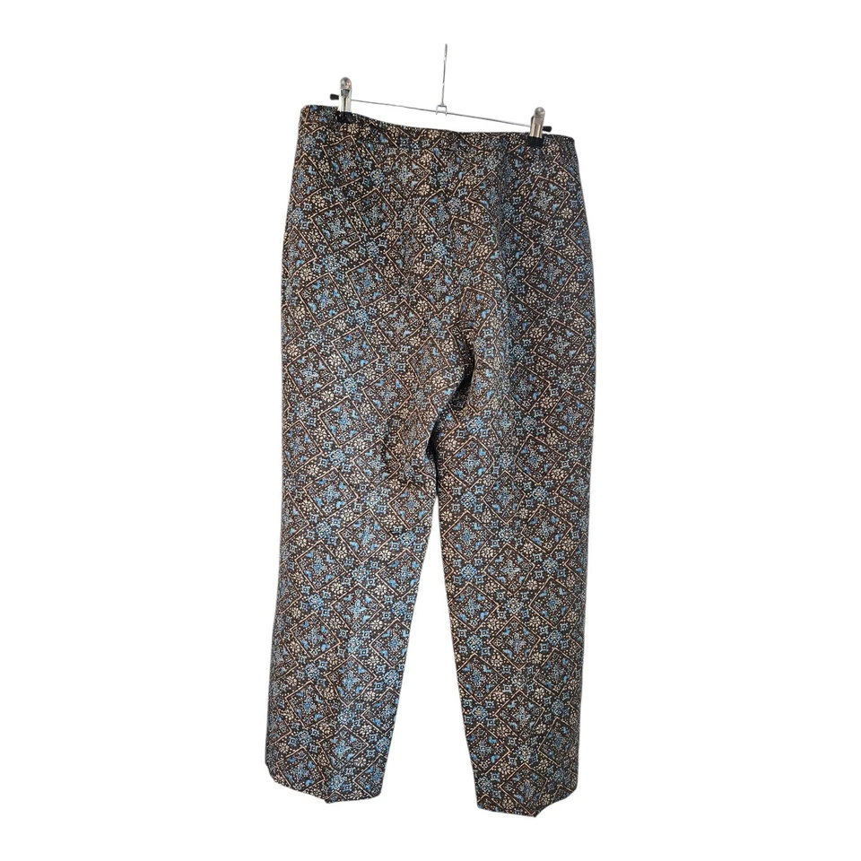 Talbots Womens Size Petites 14 Dress Pants 70% Silk 30% Linen Brown/Blue Lined - Image 2 of 4