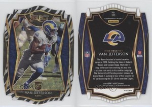 2020 Panini Select Premier Level Zebra Prizm Die-Cut Van Jefferson Rookie RC