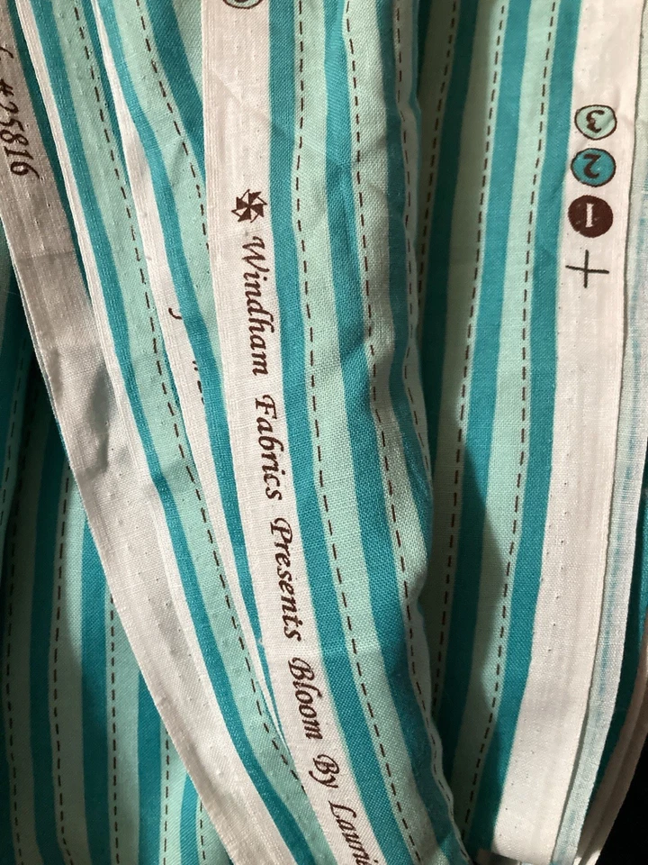 Telas Windham a rayas verdes flor Laurie Bird 5-3/4 yardas x 44" de ancho Foto 3 de 3