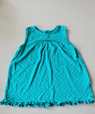 Jako-O Mädchen Baby Kleid Gr. 80/86 türkis mit weißen Punkten süß