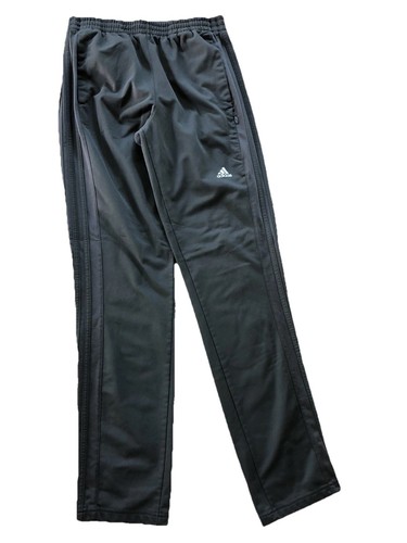 Adidas Youth Boys Girls Grey Athletic Track Pants Sweatpants Dark Grey Stripes M