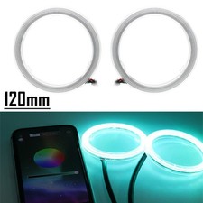 2X 120MM RGB Colorful COB Car Headlight Angel Eyes Light LED Halo Rings Lamp