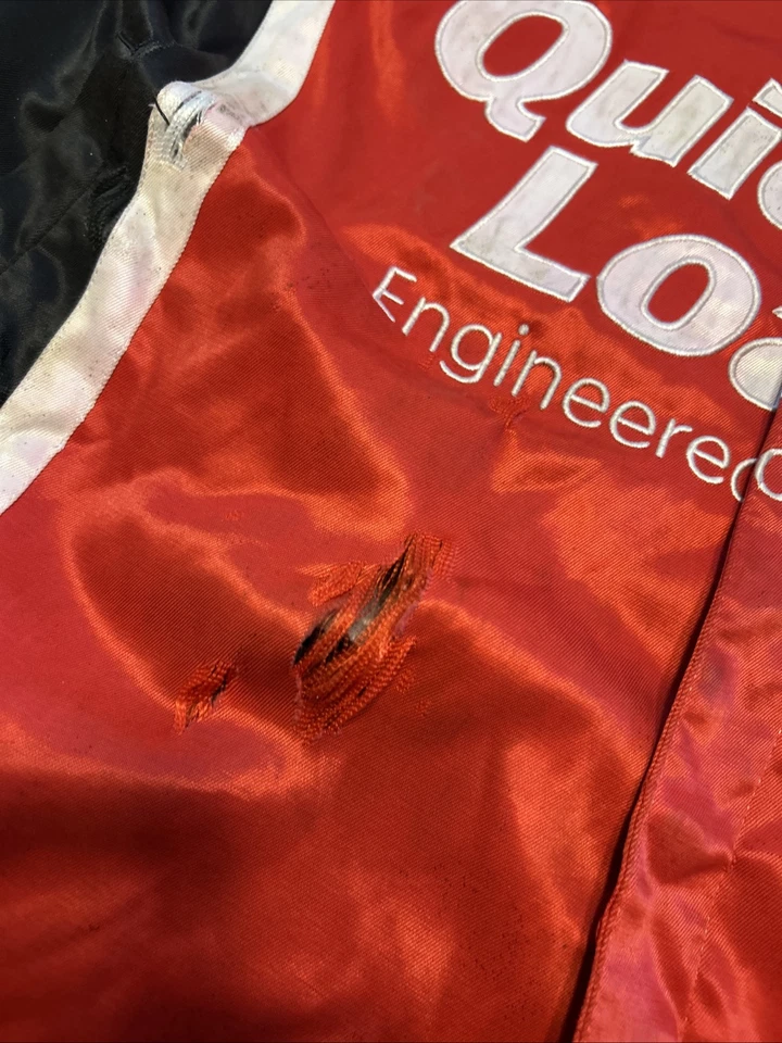 Chaqueta vintage Ryan Newman para hombre talla XL roja NASCAR abotonada con defectos Foto 3 de 4