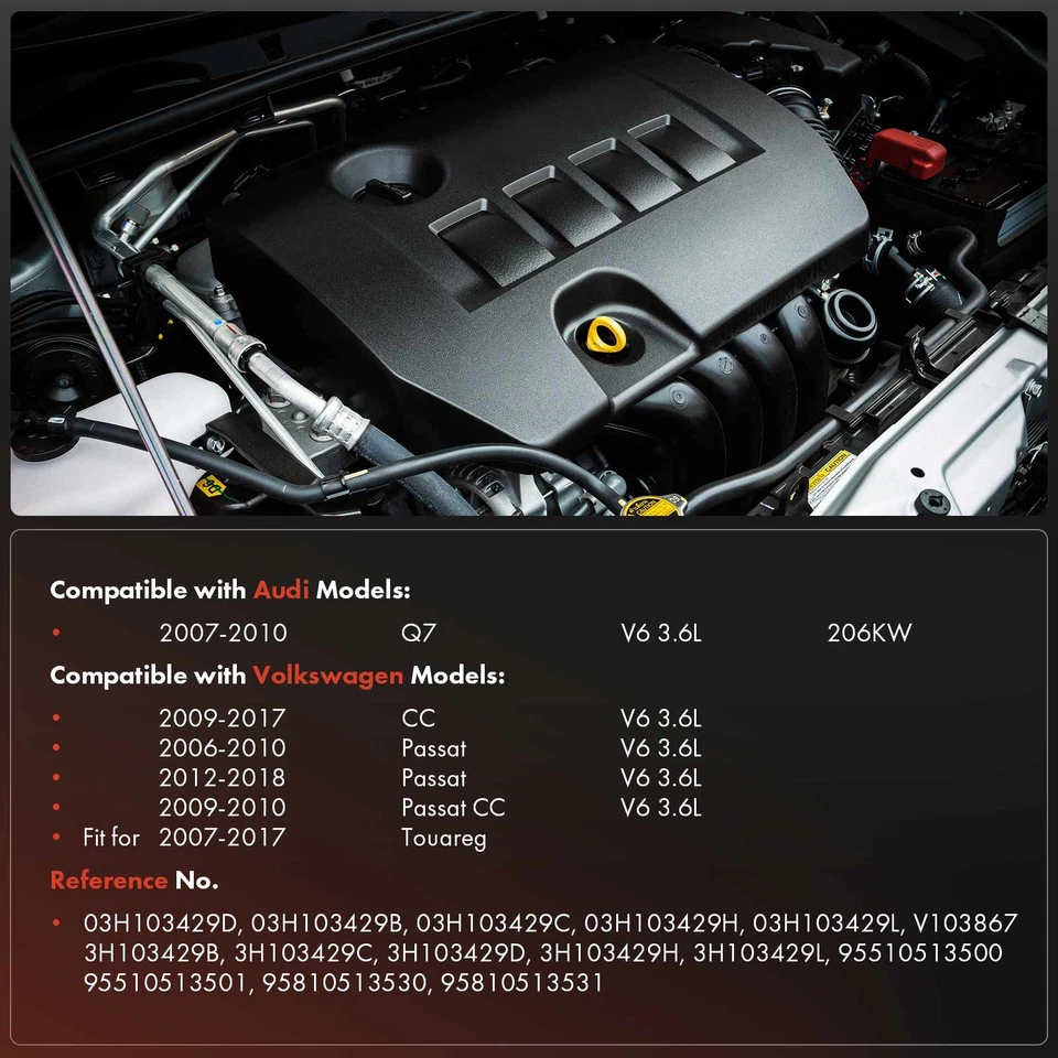 Engine Valve Cover w/ Gasket & Cap for Volkswagen Passat CC Touareg Passat CC - Image 2 of 4