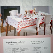 Cupcakes And Cashmere Set 60 x 84 Floral Heart Tablecloth Valentine s day