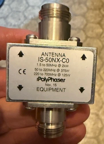 Polyphaser IS-50NX-C0 Flange Mount Impulse Arrestor HF 2KW, VHF 375W, UHF 125W