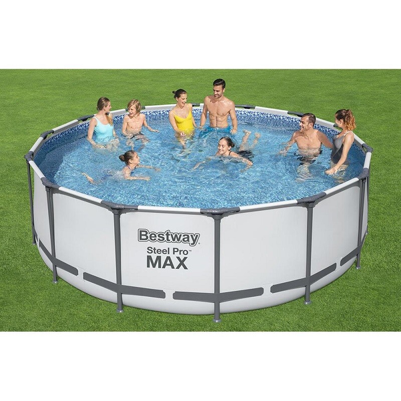 Bestway Steel Pro Max 5612Z Piscina Fuori Terra Rotonda 488 x 122cm - Grigia