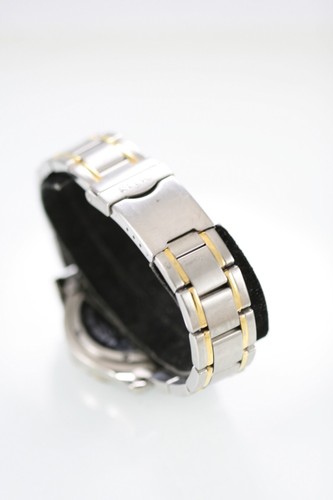 Relic Wet Watch Men Stainless Silver Gold Day Date 24hr Battery Blue 50m Quartz - Picture 3 of 6