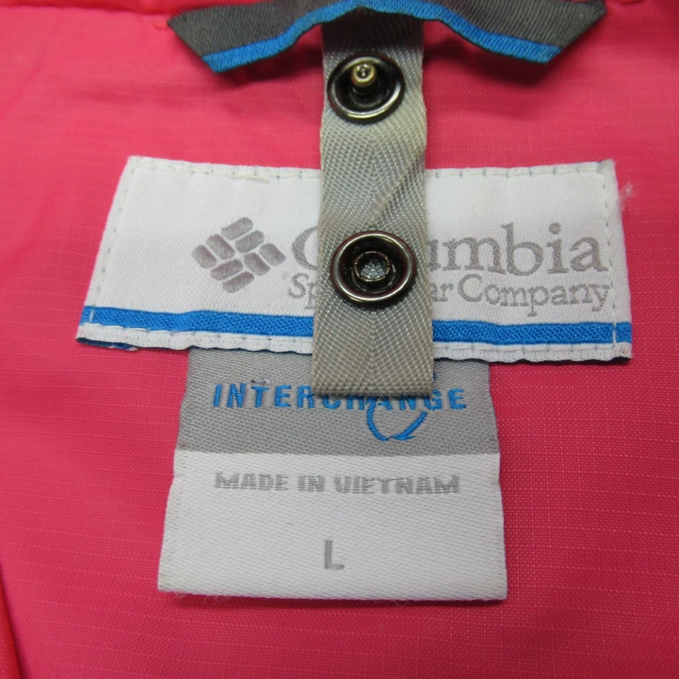 Columbia Jacket Womens Large Pink Full Zip Hooded Interchange Rain 3 In 1 Shell - Image 4 of 4