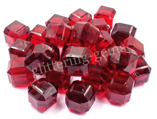 50-55 Ct Only 1 Piece Natural Blood Red Ruby Cube Cut Certified Loose Gems M25 - Picture 2 of 8