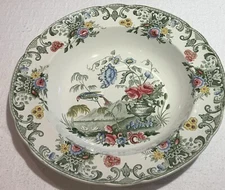 VINTAGE  SPODE NEW FAYENCE 9 3/4” HAND COLORED PLATE MADE IN ENGLAND