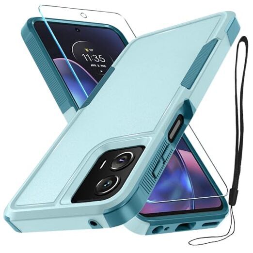 Case Compatible with Full Body Heavy Duty Rugged Moto G 5G 2024 Mint Green