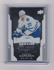 2016 2016-17 UD BLACK KASPERI KAPANEN LUSTROUS ROOKIES AUTO /299 43 MAPLE LEAFS
